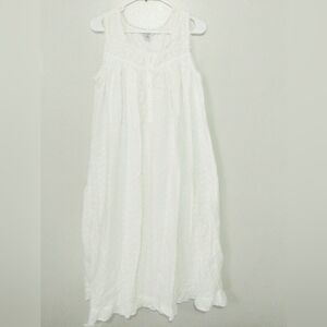 Vintage 100%cottonDelicates Ivory Sleeveless Maxi Dress